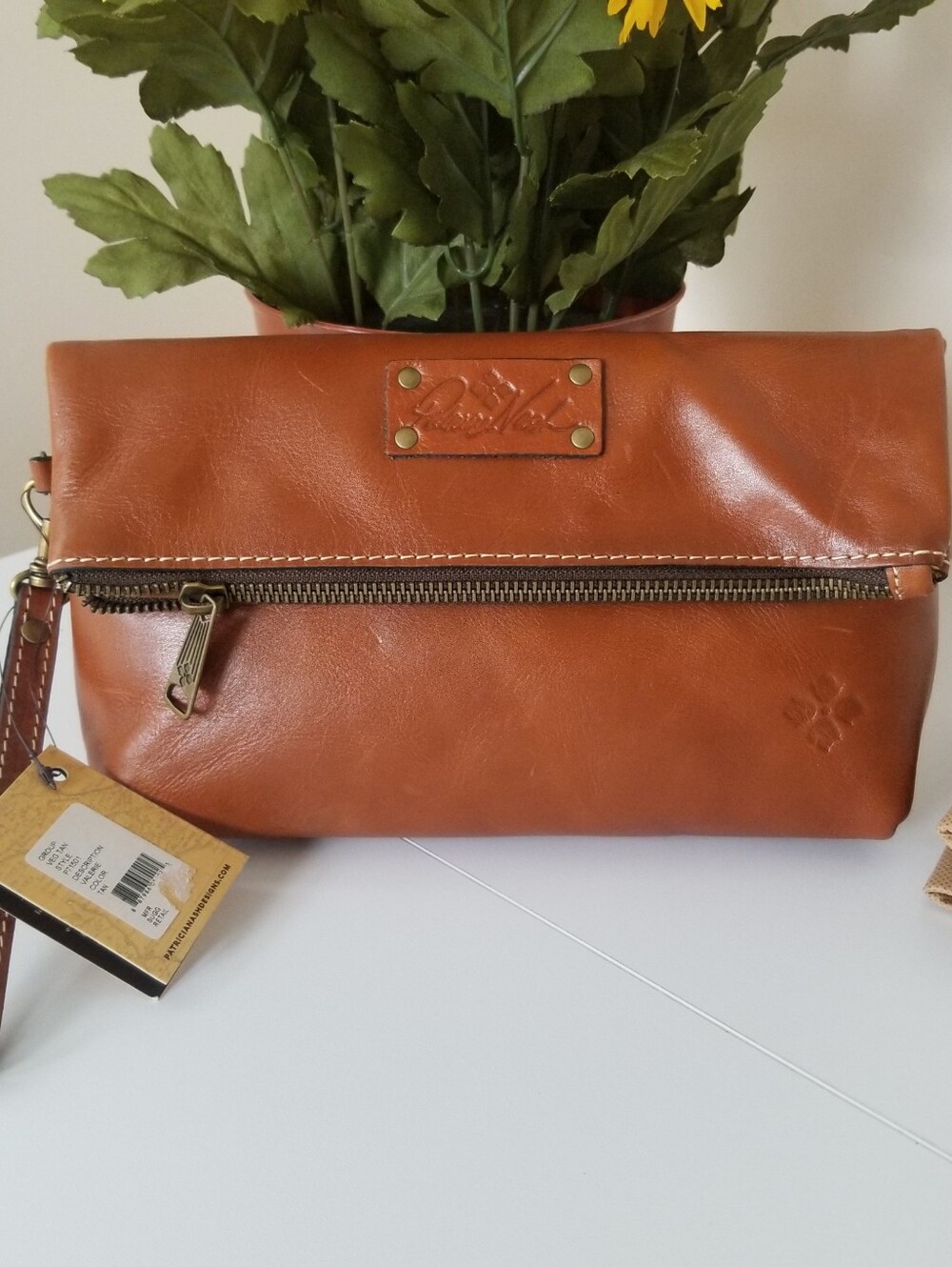 Patricia Nash Valerie Leather Fold Over Wristlet Clutch Bag New W/ Imperfections